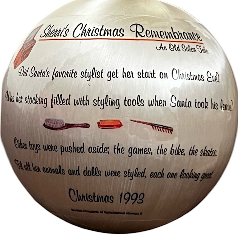 Vintage 1993 Sherris Christmas Remembrance An Old Salon Tale Holiday Ornament - Picture 3 of 5